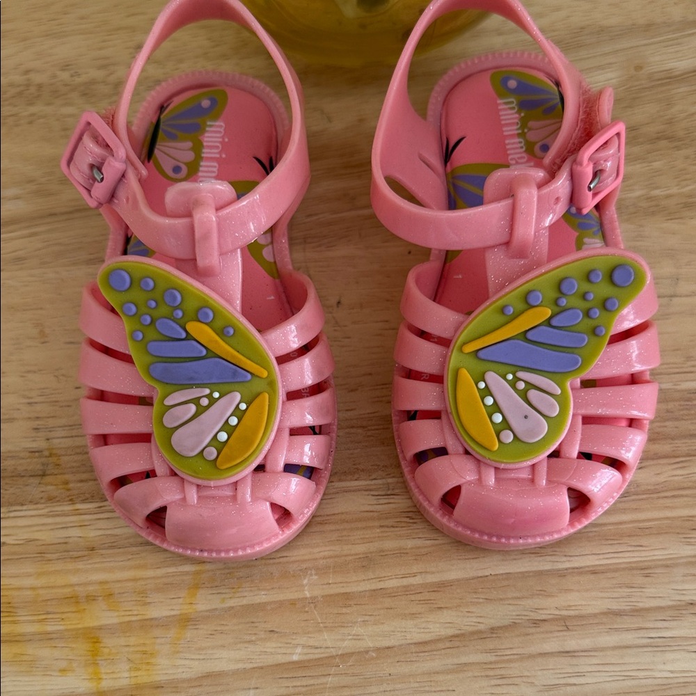 Mini Melissa Possession Pink Butterfly Jelly Shoes - Wings Connect Sz‎ 7